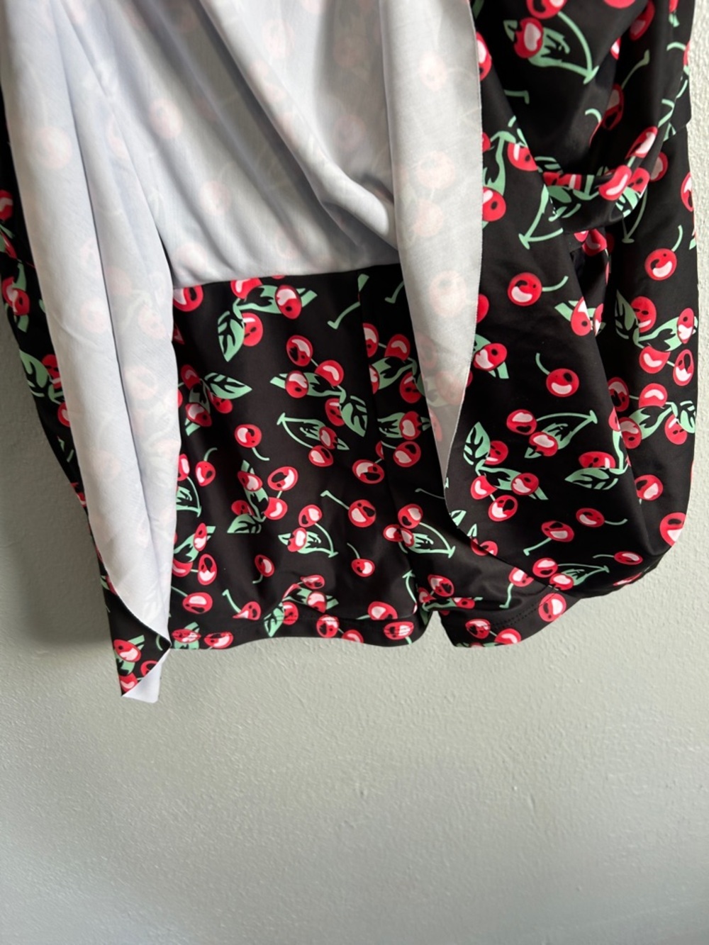 Black Cherry print Swim dress with built in boy shorts. 2XL - Picture 2 of 4